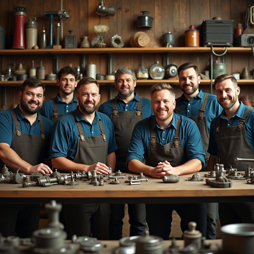 Equipo del taller mecánico AutoRetro
